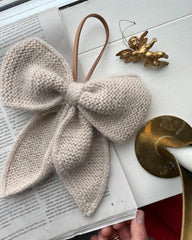 Lys December bow med læderhank