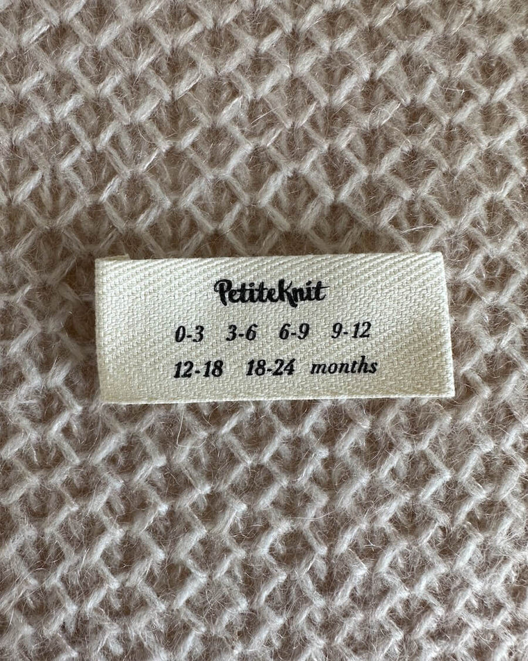 Label mit Babygrößen