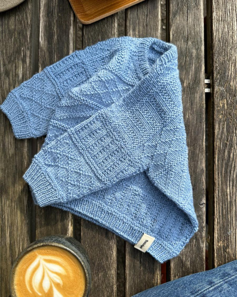 Detaljebillede af lyseblå Storm Sweater Baby 