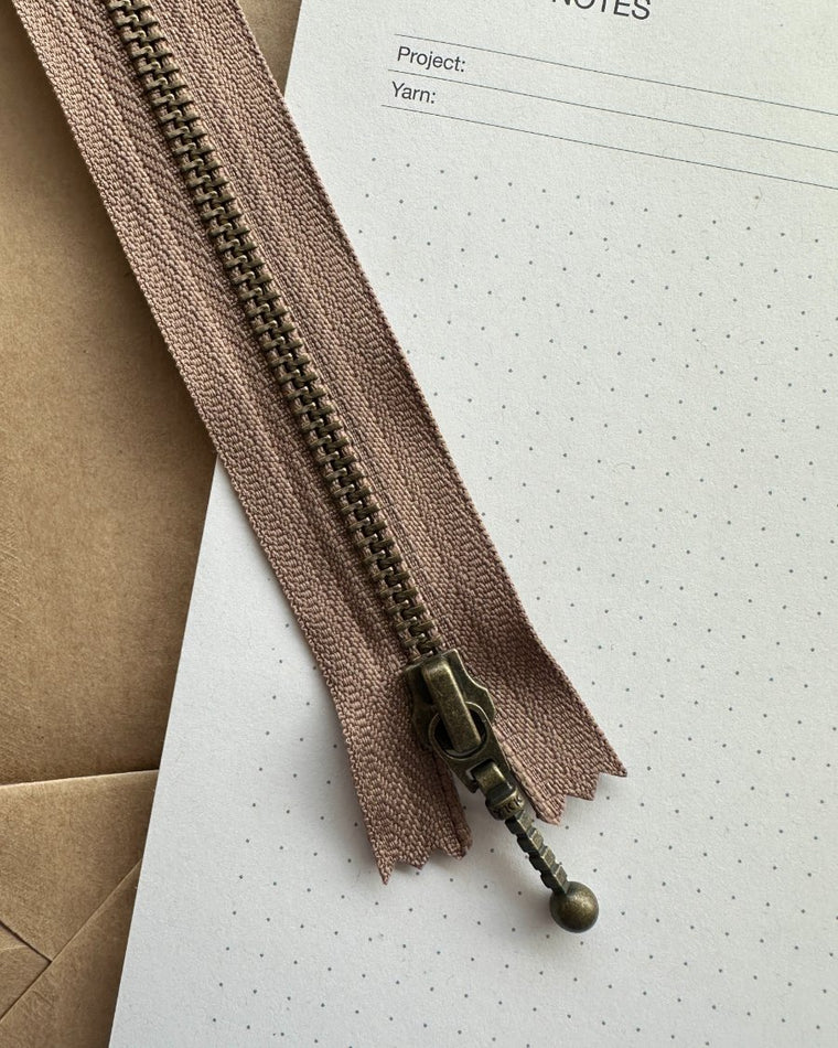 Blixtlås 35 cm - Hasselnöt