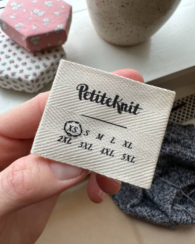 Label mit Größen