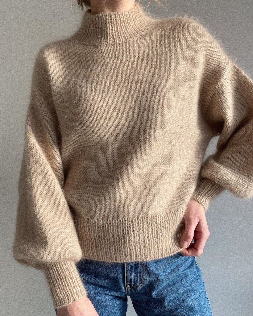 Closeup af lys Ballonsweater
