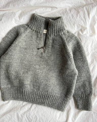 Lysegrå Zipper Sweater Light - Junior på dyne